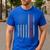American Flag Cheer Dad Vintage Patriotic Father Cheerleader Men's Casual T-Shirt Royal Blue