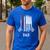 American Flag Go Kart Racing Race Dad Flag Men's Casual T-Shirt Royal Blue