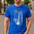 Baseball Coach Dad Like A Normal Dad Only Cooler USA Flag Men's Casual T-Shirt Royal Blue