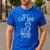Best Cat Dad Ever Fun Line Art Illustration Men's Casual T-Shirt Royal Blue