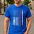 Best Dad Ever US American Flag Gift For Father's Day Short Sleeve Men's Casual T-Shirt Royal Blue