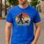 Bigfoot Walking a Dog Bernedoodle Dog Dad Men's Casual T-Shirt Royal Blue