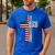 Blessed Dad Christian From Daughter Son Jesus Patriotic Men's Casual T-Shirt Royal Blue