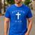 Blessed Dad Christian Men James 1 17 Scripture Quote Cross Men's Casual T-Shirt Royal Blue