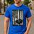 Camo USA Flag Bison Camouflage Hunting Wildlife Hunter Dad Men's Casual T-Shirt Royal Blue