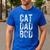 Cat Dad Bod Pet Owner Fitness Gym Men's Casual T-Shirt Royal Blue
