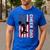 Cheer Dad American Flag Cheerleader Support Men's Casual T-Shirt Royal Blue