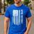 Cheer Dad Cheerleading American Flag Fathers Day Cheerleader Men's Casual T-Shirt Royal Blue