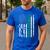 Cheer Dad Flag Green Cheerleading Men's Casual T-Shirt Royal Blue
