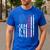 Cheer Dad Flag Pink Cheerleading Men's Casual T-Shirt Royal Blue