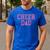 Cheer Dad Vintage Retro Cheerleading Pink Men's Casual T-Shirt Royal Blue