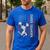 Cheer Grandpa US Flag Dad Patriotic Cheerleader Fathers Day Men's Casual T-Shirt Royal Blue