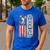 Cheerleader Dad Cheer Dad American US Flag Father Team Men's Casual T-Shirt Royal Blue