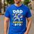 Dad Of The Birthday Boy Astronaut Outer Space Birthday Men's Casual T-Shirt Royal Blue