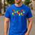 Dad Of The Birthday Boy Building Blocks Bricks Builder Men's Casual T-Shirt Royal Blue