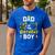Dad Of The Birthday Boy Matching Construction Crew B-Day Men's Casual T-Shirt Royal Blue