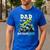 Dad Of The Birthday Boy Monster Truck Dinosaur Party T Rex Men's Casual T-Shirt Royal Blue