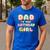 Dad Of The Birthday Girl Sweet Donut Birthday Family Men's Casual T-Shirt Royal Blue