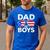 Dad Of Boys Fathers Day Retro Puerto Rico Flag Boricua Dad Men's Casual T-Shirt Royal Blue