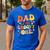 Dad Of The Groovy One 1st Birthday Pregnancy Announcement Men's Casual T-Shirt Royal Blue