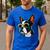 Dad Mom Cool Dog Sunglasses Boston Terrier Men's Casual T-Shirt Royal Blue Dad Mom Cool Dog Sunglasses Boston Terrier Men's Casual T-Shirt Royal Blue