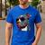 Dad Mom Cool Dog Sunglasses Pitbull Men's Casual T-Shirt Royal Blue