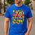 Dad And Mom Dada Birthday Boy Building Bricks Family Party Men's Casual T-Shirt Royal Blue