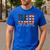 Dad Protector Hero Legend USA Flag Dad Father's Day Men's Casual T-Shirt Royal Blue