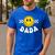 Dada One Happy Dude Birthday Theme 1st Family Matching Mom Men's Casual T-Shirt Royal Blue