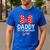 Daddy Of The Birthday Girl Cute Pink Bow Family Matching Men's Casual T-Shirt Royal Blue