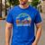 Daddy Dinosaur Daddysaurus 3 Three Kids Xmas Men's Casual T-Shirt Royal Blue