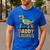Daddy Saurus Dinosaur Dad Of Two Kids Dino Family Men's Casual T-Shirt Royal Blue
