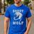 Daddy Wolf Wolves Dad Moon Fathers Day Men's Casual T-Shirt Royal Blue