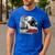 Daddysaurus T-Rex Dad Dinosaur Daddy Saurus Fathers Day Men's Casual T-Shirt Royal Blue