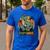 Daddysaurus T Rex Dinosaur Daddy Saurus Family Matching Dad Men's Casual T-Shirt Royal Blue