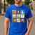 Disney Classic Father's Day Disney Dads Colorful Panels Men's Casual T-Shirt Royal Blue