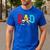 Disney Mickey And Friends Mickey Minnie Dad Collegiate Logo Men's Casual T-Shirt Royal Blue