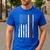 Distressed US American Flag Father Shirt Best Dad Ever Men's Casual T-Shirt Royal Blue
