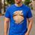 Fat Hairy Guy Big Stomach & Man Boobs Fat Dad BOD Men's Casual T-Shirt Royal Blue