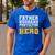 FATHER HUSBAND PROTECTOR HERO Dad Daddy Fathers Day Men's Casual T-Shirt Royal Blue