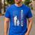 Father's Day Baseball Papa USA Flag Dad Men Baseball Men's Casual T-Shirt Royal Blue