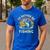 Fishing I'd Rather Be Fishing Bass Fish Dad Jokes Men's Casual T-Shirt Royal Blue
