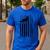 German Shepherd Dad Vintage Flag Patriotic Dog Men's Casual T-Shirt Royal Blue