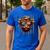Highland Cow 4th July USA Flag Dad Father America Men Boys Men's Casual T-Shirt Royal Blue