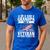 I'm A Dad Grandpa And A Veteran US Flag Veterans Day Men's Casual T-Shirt Royal Blue