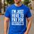 I'm Just Here To Pay For Everything Shirt Mom Dad Men's Casual T-Shirt Royal Blue