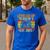 Leveled Up To Dad Of 3 Three Daddy Again 2025 Father's Day Men's Casual T-Shirt Royal Blue