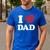 I Love Dad Men's Casual T-Shirt Royal Blue I Love Dad Men's Casual T-Shirt Royal Blue