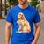 I Love Dad Patriotic Golden Retriever Canine Dog Lover Men's Casual T-Shirt Royal Blue