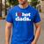 I Love Hot Dads Top For Hot Dad Joke I Heart Hot Dads Men's Casual T-Shirt Royal Blue